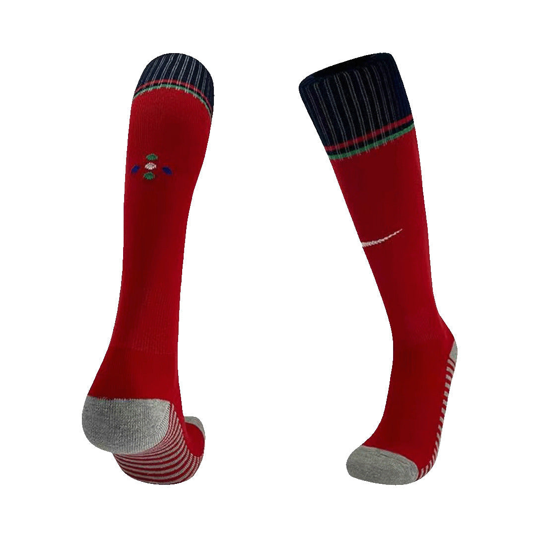 Kid's Portugal Home Soccer Socks Euro 2024