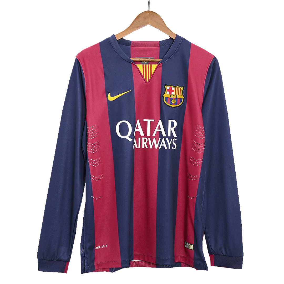 Retro NEYMAR JR #11 2014/15 Barcelona Home Long Sleeve Soccer Jersey Top Soccer Jerseys Store