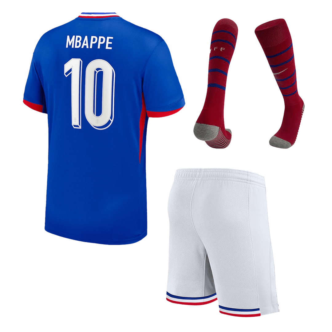 Kid's France MBAPPE #10 Home Jerseys Full Kit Euro 2024
