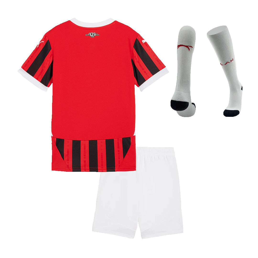 Kid's AC Milan Home  Soccer Jersey Kit(Jersey+Shorts+Socks) 2024/25 Top Soccer Jerseys Store