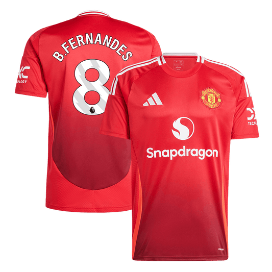 B.FERNANDES #8 Manchester United Home  Soccer Jersey 2024/25 Top Soccer Jerseys Store