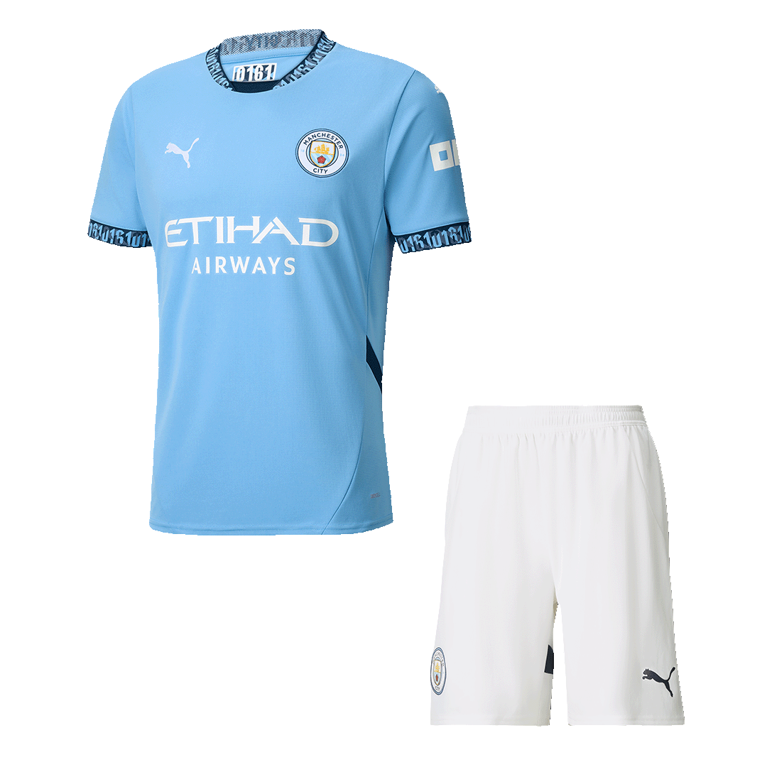 Manchester City Home  Soccer Jersey Kit(Jersey+Shorts) 2024/25 Top Soccer Jerseys Store