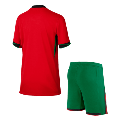 Kid's Portugal Home Jerseys Kit(Jersey+Shorts) Euro 2024