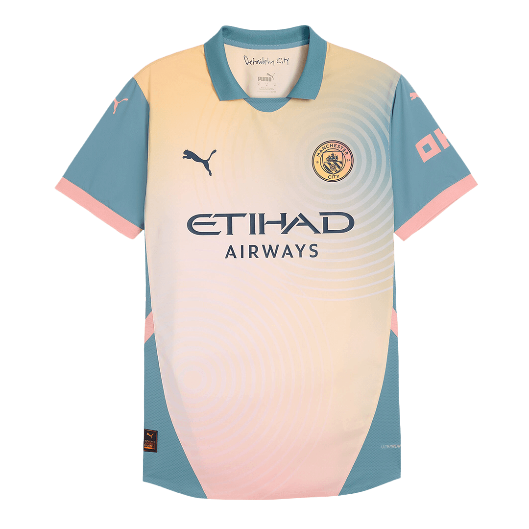 Player Version RODRIGO #16 Manchester City Fourth Away  Soccer Jersey 2024/25- Definitely City (UCL) Top Soccer Jerseys Store