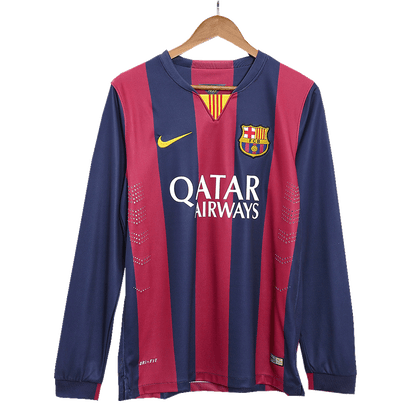 Retro MESSI #10 2014/15 Barcelona Home Long Sleeve  Soccer Jersey Top Soccer Jerseys Store