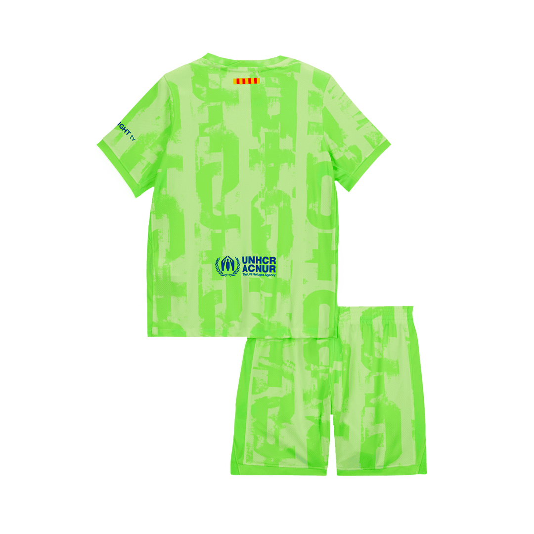 Kid's Barcelona Third Away  Soccer Jersey Kit(Jersey+Shorts) 2024/25 - UCL (Spotify Logo Without Text) Top Soccer Jerseys Store