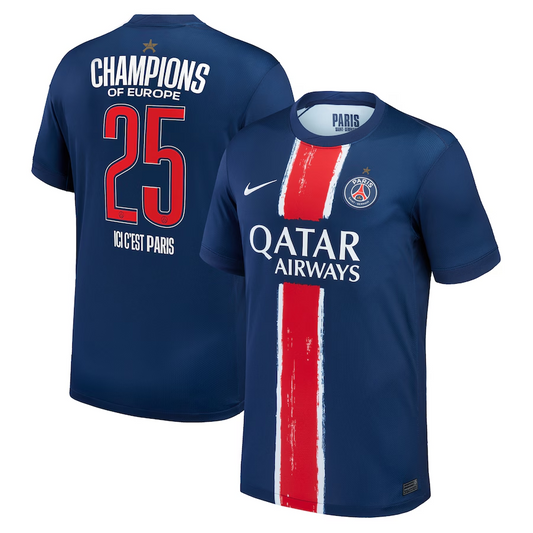 Player Verison PSG Home Soccer Jersey 2024/25 Special Edition-Champions of Europe 2025