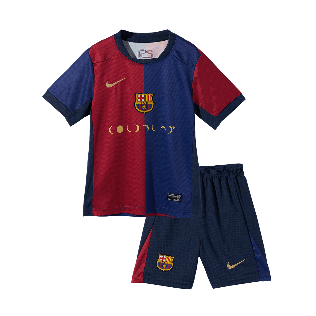 Kid's Barcelona Home  Soccer Jersey Kit(Jersey+Shorts) 2024/25 - COLDPLAY Top Soccer Jerseys Store