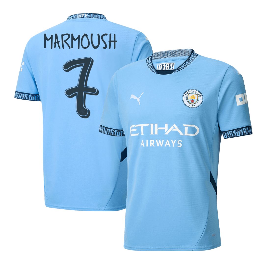MARMOUSH #7 Manchester City Home  Soccer Jersey 2024/25 - UCL Top Soccer Jerseys Store