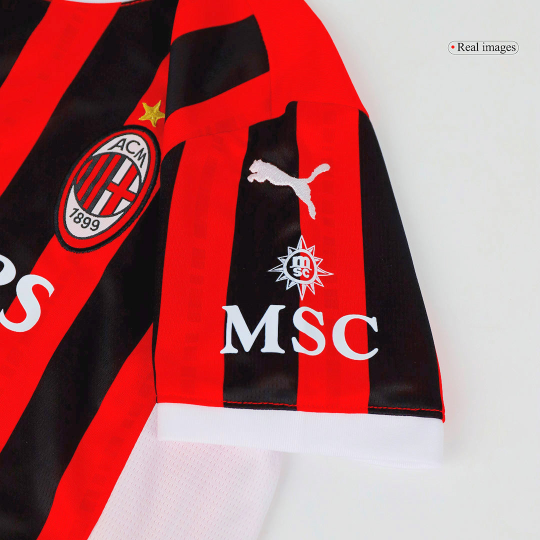 Kid's AC Milan Home  Soccer Jersey Kit(Jersey+Shorts) 2024/25 Top Soccer Jerseys Store