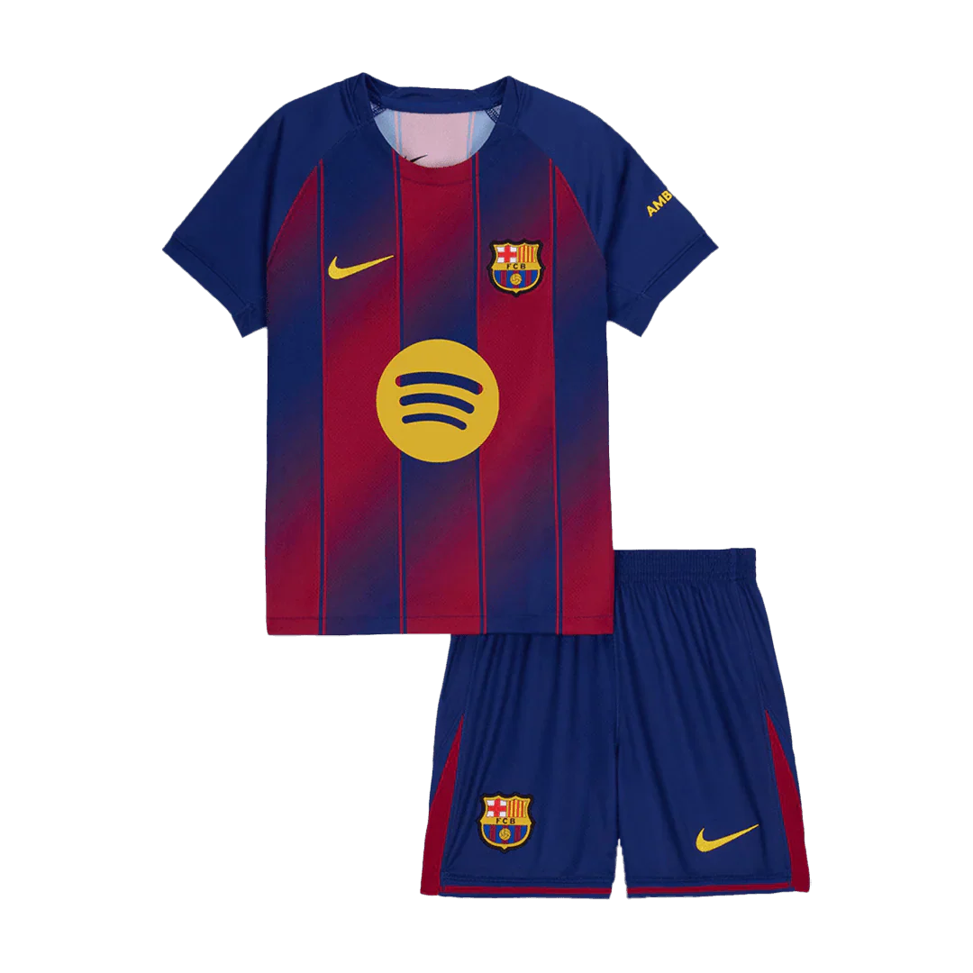 Kid‘s  Barcelona Home Soccer Jerseys (Jersey+Short) Kit 2025/26