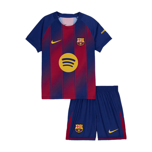 Kid‘s  Barcelona Home Soccer Jerseys (Jersey+Short) Kit 2025/26