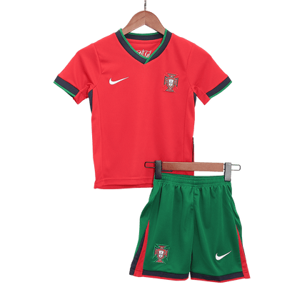 Kid's Portugal Home Jerseys Kit(Jersey+Shorts) Euro 2024