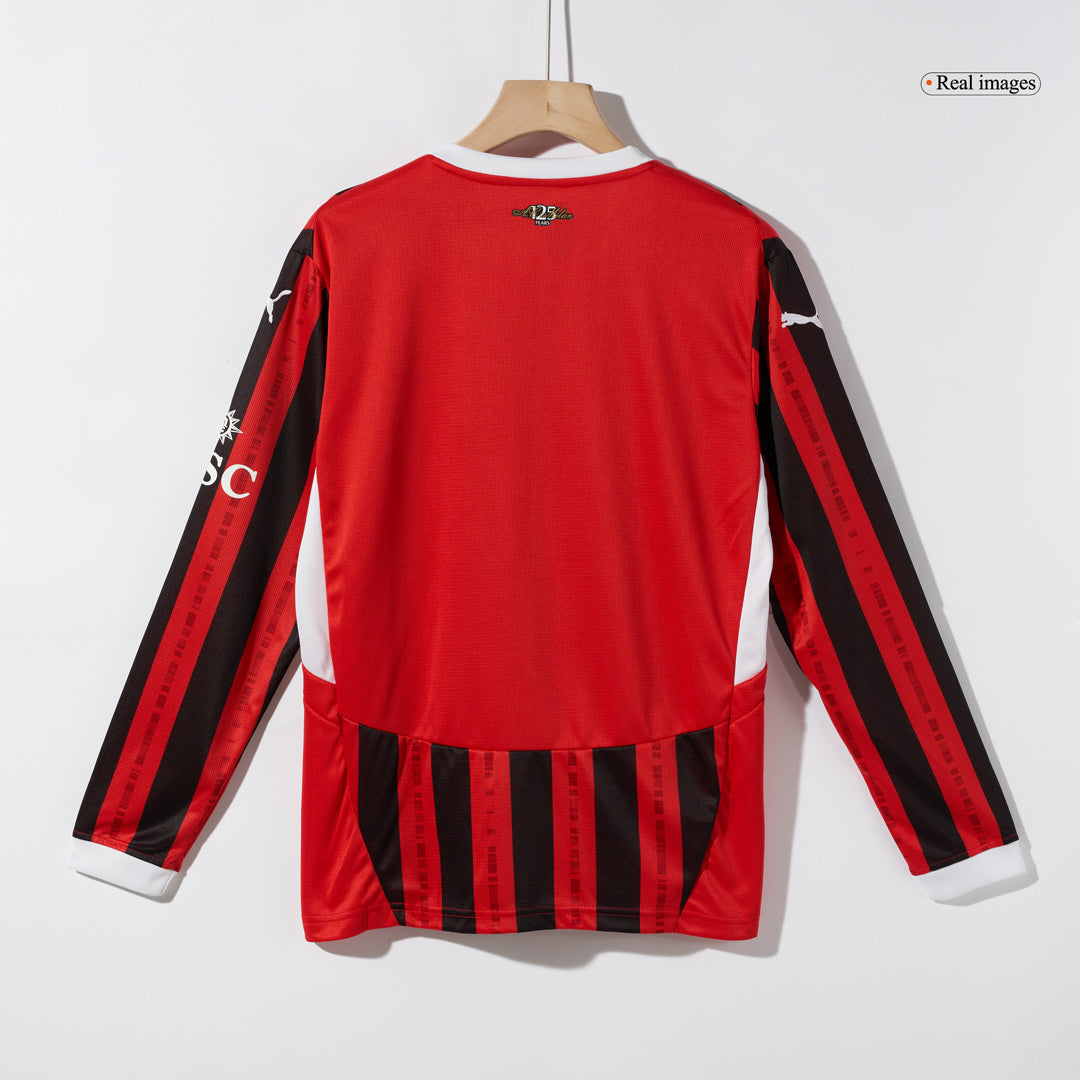 AC Milan Home Long Sleeve  Soccer Jersey 2024/25 Top Soccer Jerseys Store