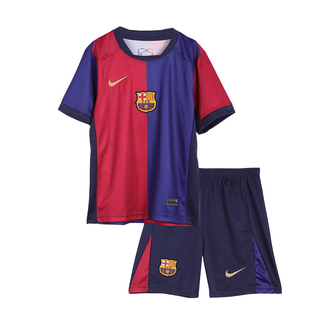 Kid's Barcelona Home  Soccer Jersey Kit(Jersey+Shorts) 2024/25-Spotify Logo Without Text Top Soccer Jerseys Store