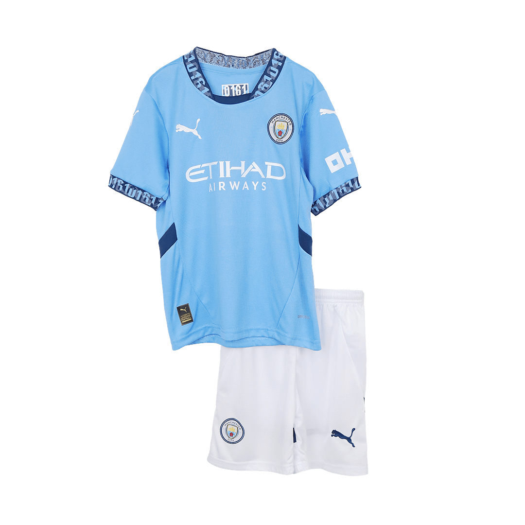 Kid's Manchester City Home  Soccer Jersey Kit(Jersey+Shorts) 2024/25 Top Soccer Jerseys Store