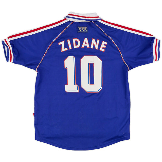 France ZIDANE #10 Home Retro Soccer Jersey 1998