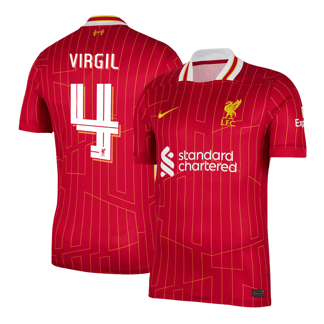 VIRGIL #4 Liverpool Home  Soccer Jersey 2024/25 - UCL Top Soccer Jerseys Store