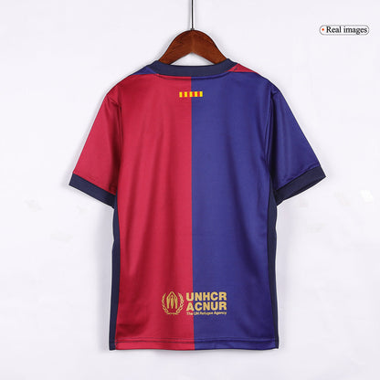 Kid's Barcelona Home  Soccer Jersey Kit(Jersey+Shorts) 2024/25-Spotify Logo Without Text Top Soccer Jerseys Store