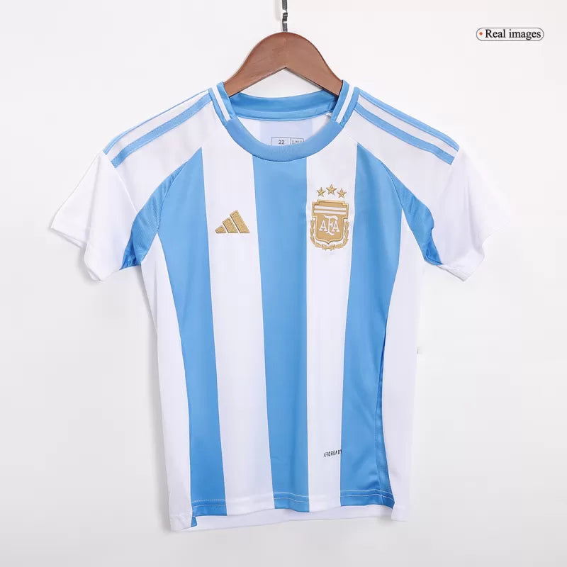 Argentina Home Kids Soccer Jerseys Kit Copa America 2024