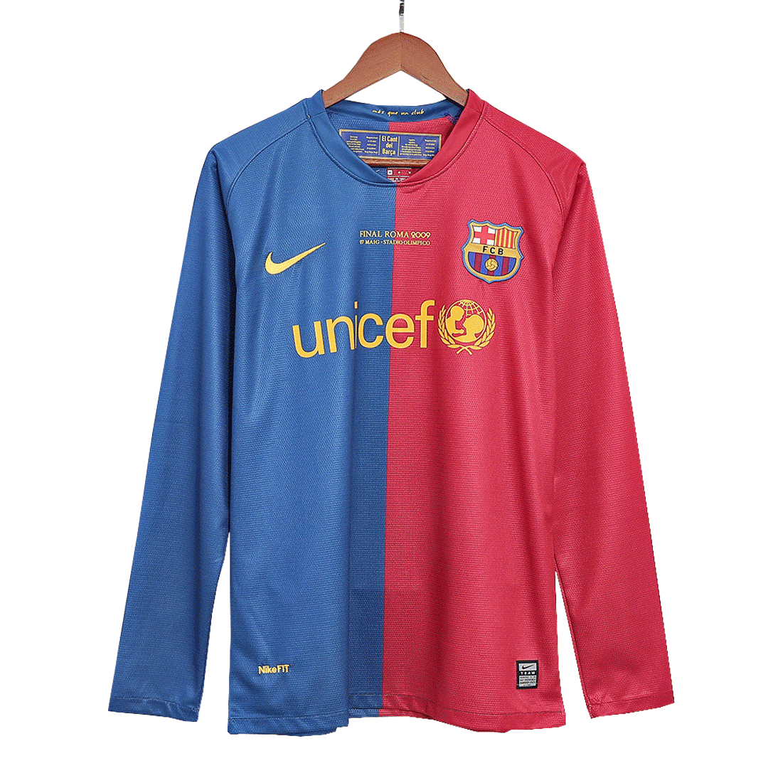 Retro ETO'O #9 2008/09 Barcelona Home Long Sleeve  Soccer Jersey- UCL Final Top Soccer Jerseys Store