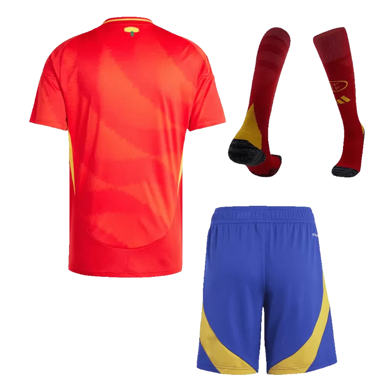 Spain Home Soccer Jersey Kit(Jersey+Shorts+Socks) 2024/25