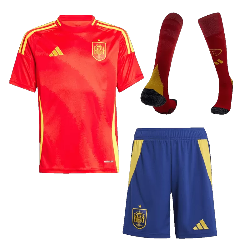 Kid's Spain Home Soccer Jersey Kit(Jersey+Shorts+Socks) 2024/25