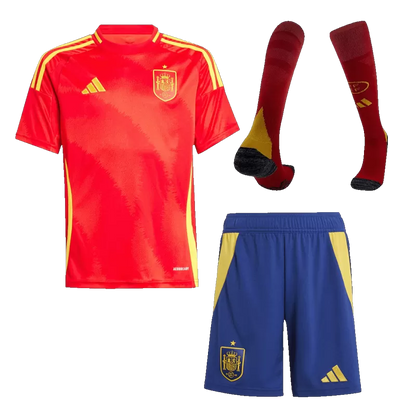 Kid's Spain Home Soccer Jersey Kit(Jersey+Shorts+Socks) 2024/25