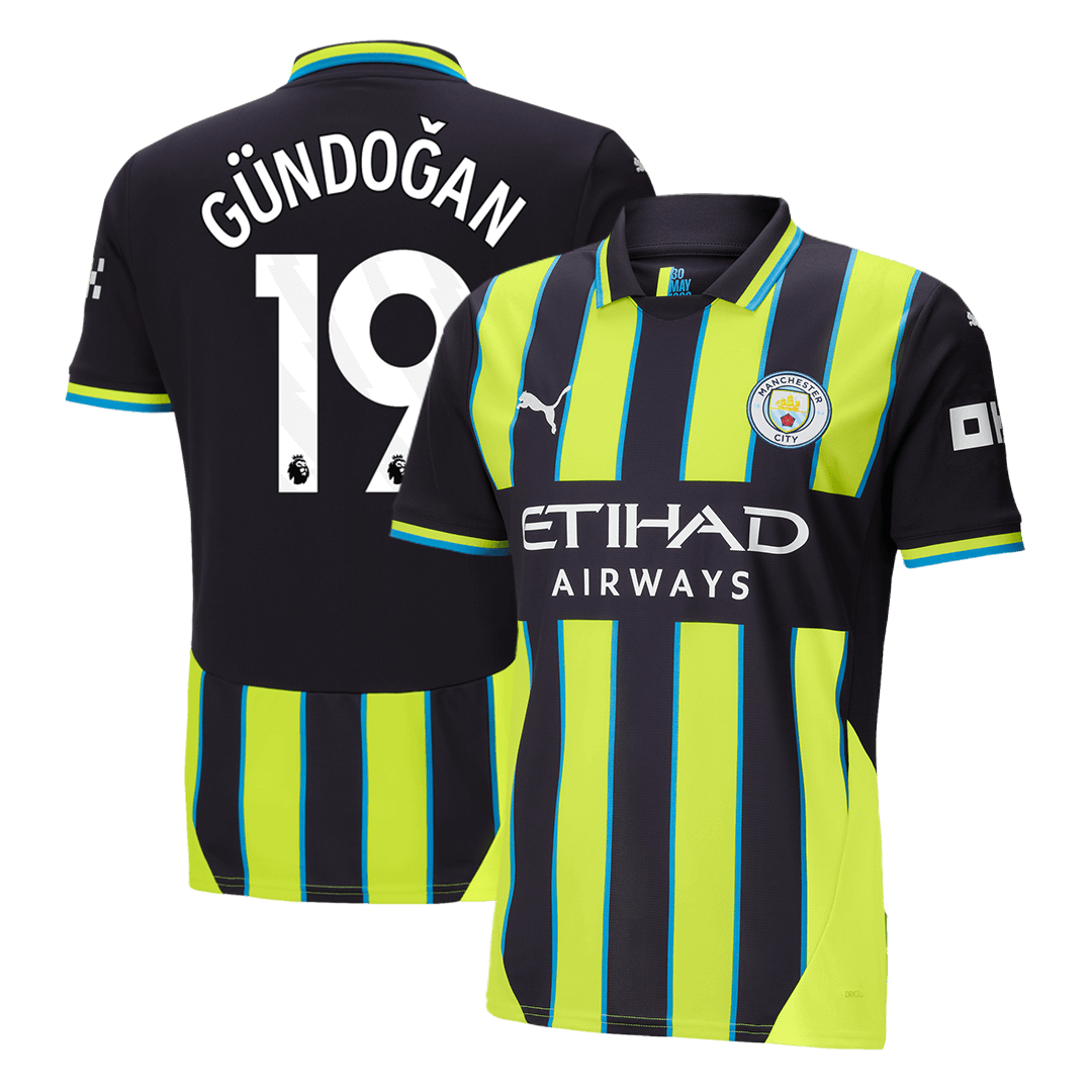 G?NDO?AN #19 Manchester City Away  Soccer Jersey 2024/25 Top Soccer Jerseys Store