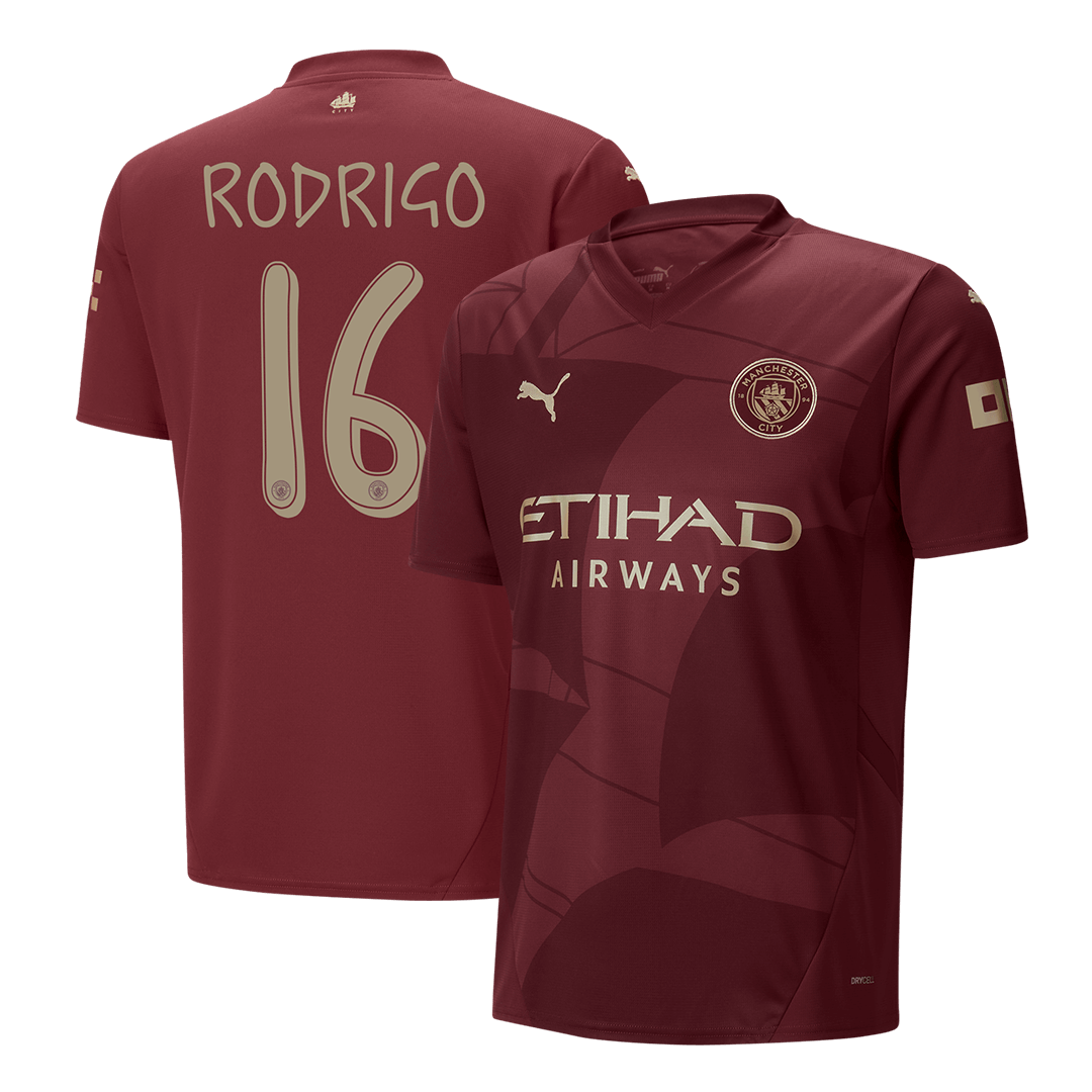 RODRIGO #16 Manchester City Third Away  Soccer Jersey 2024/25 - UCL Top Soccer Jerseys Store