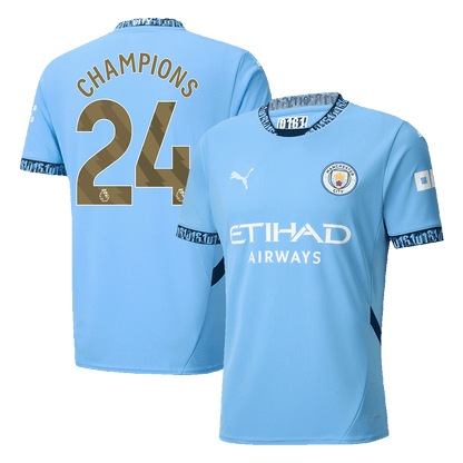 CHAMPIONS #24 Manchester City Home  Soccer Jersey 2024/25 Top Soccer Jerseys Store