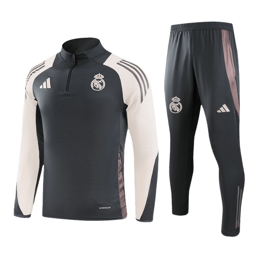 Kid's Real Madrid Zipper Sweatshirt Kit(Top+Pants) 2024/25 Top Soccer Jerseys Store