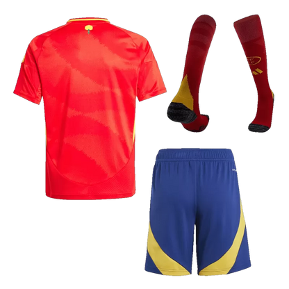 Kid's Spain Home Soccer Jersey Kit(Jersey+Shorts+Socks) 2024/25