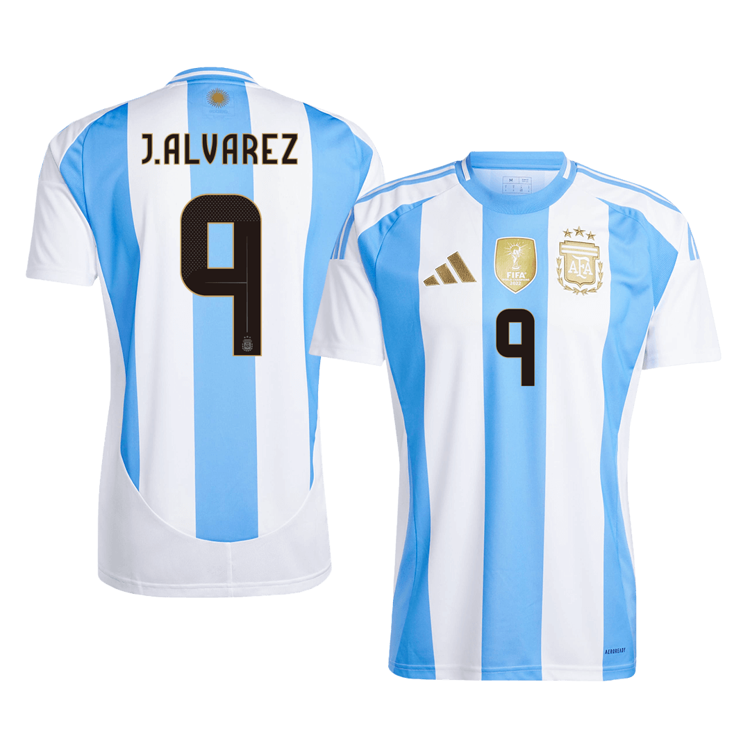 J.ALVAREZ #9 Argentina Home  Soccer Jersey 2024 Top Soccer Jerseys Store