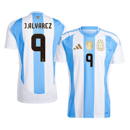 J.ALVAREZ #9 Argentina Home  Soccer Jersey 2024 Top Soccer Jerseys Store