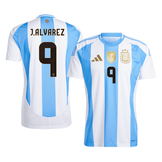 J.ALVAREZ #9 Argentina Home  Soccer Jersey 2024 Top Soccer Jerseys Store