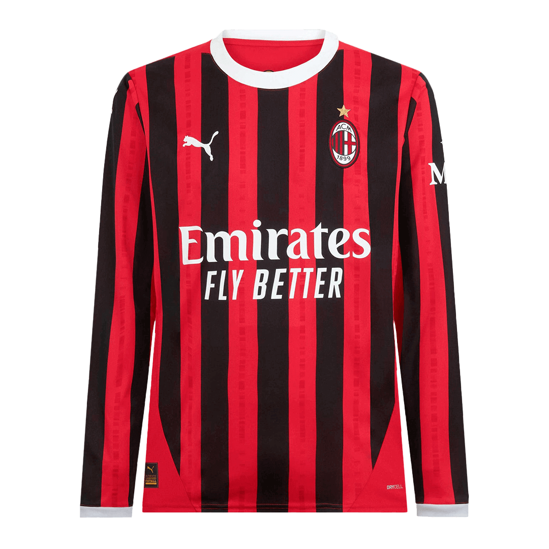 AC Milan Home Long Sleeve  Soccer Jersey 2024/25 Top Soccer Jerseys Store