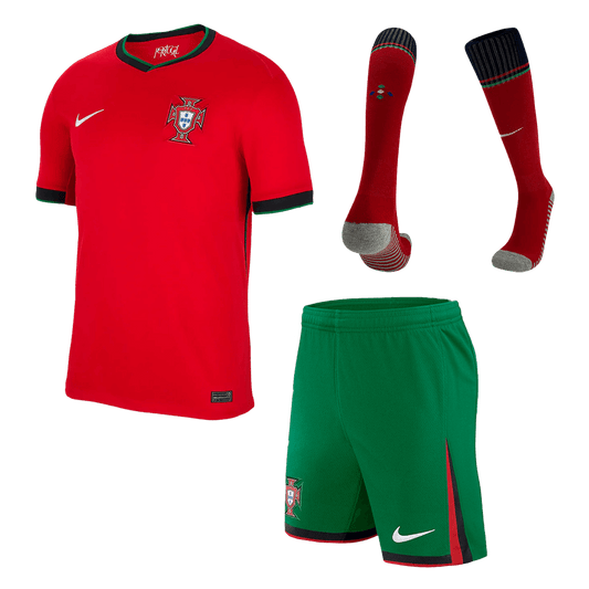 [Super Quailty] Men's Portugal Home Jersey Full Kit Euro 2024