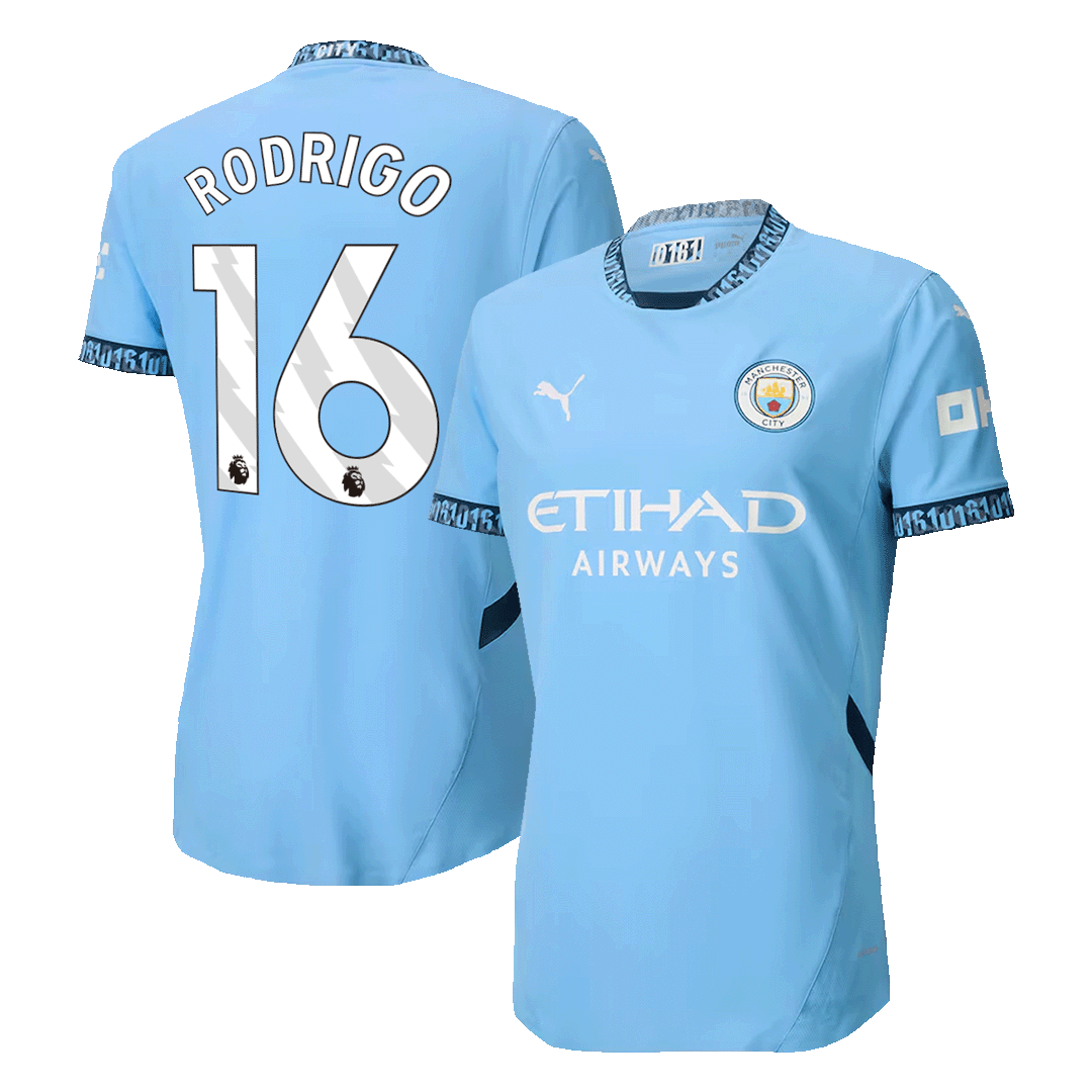 Player Version RODRIGO #16 Manchester City Home  Soccer Jersey 2024/25 Top Soccer Jerseys Store