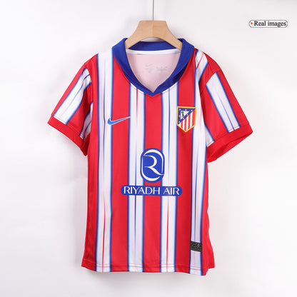Kid's Atletico Madrid Home  Soccer Jersey Kit(Jersey+Shorts+Socks) 2024/25 Top Soccer Jerseys Store