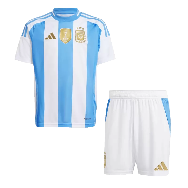 Argentina Home Kids Soccer Jerseys Kit Copa America 2024