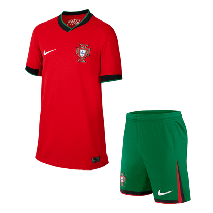 Kid's Portugal Home Jerseys Kit(Jersey+Shorts) Euro 2024