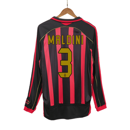 Retro MALDINI #3 2006/07 AC Milan Home Long Sleeve  Soccer Jersey Top Soccer Jerseys Store