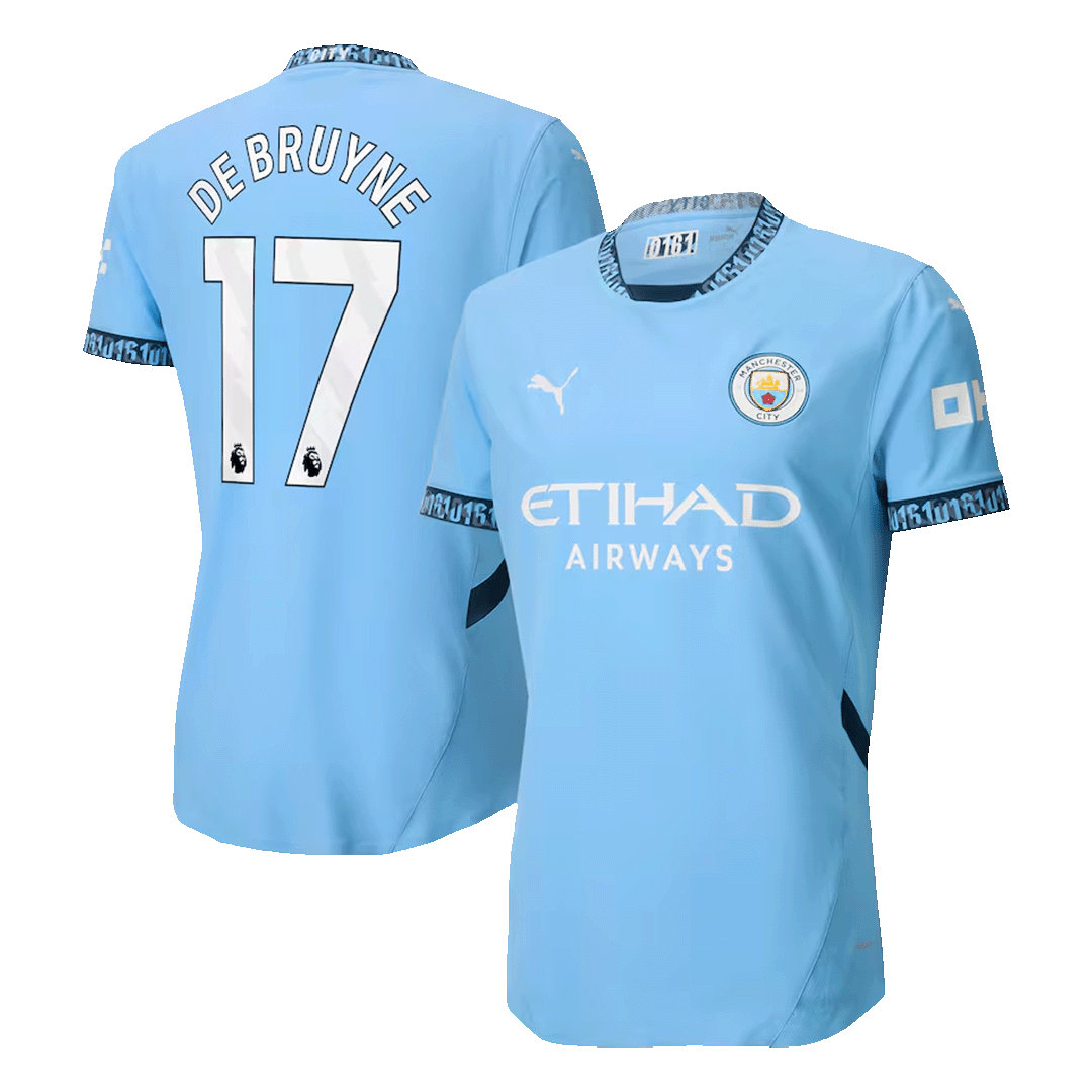 Player Version DE BRUYNE #17 Manchester City Home  Soccer Jersey 2024/25 Top Soccer Jerseys Store