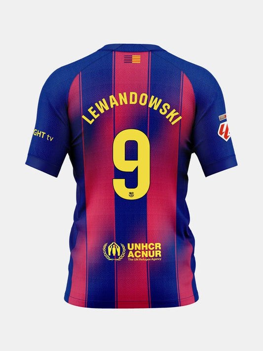 Player Version Barcelona Lewandowski #9 Home 2025/26 Soccer Jersey -  La Liga