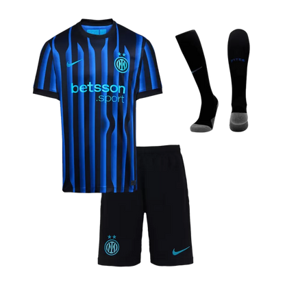 Kid's Inter Milan Home Soccer Jersey Kit(Jersey+Shorts+Socks) 2025/26