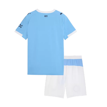 Kid's Manchester City Home Soccer Jersey Kit(Jersey+Shorts) 2025/26