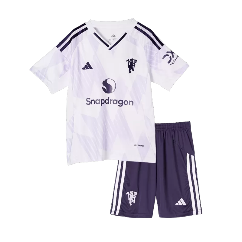 Kid's Manchester United Away Soccer Jersey Kit(Jersey+Shorts) 2025/26
