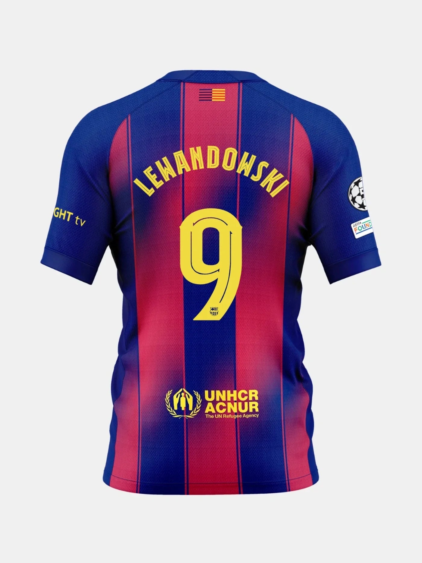 Barcelona Lewandowski #9 Home 2025/26 Soccer Jersey -  UCL