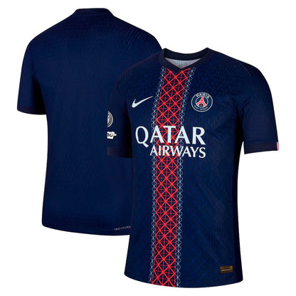 Player Verison PSG Home Match Shirt 2025-26 with Champions League and UEFA Foundation 10th Anniversary Badge